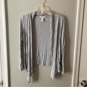 4/$10 - Ambiance Apparel Light Grey Open-Front Cardigan